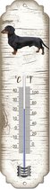 Thermometer: Kortharige Teckel Zwart | Hondenras | Temperatuur binnen en buiten | -25 tot +45C