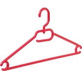 De Kledinghanger Gigant - 10 x Multihanger / Blousehanger / shirthanger / kinderhanger kunststof rood met draaibare haak, 33 cm