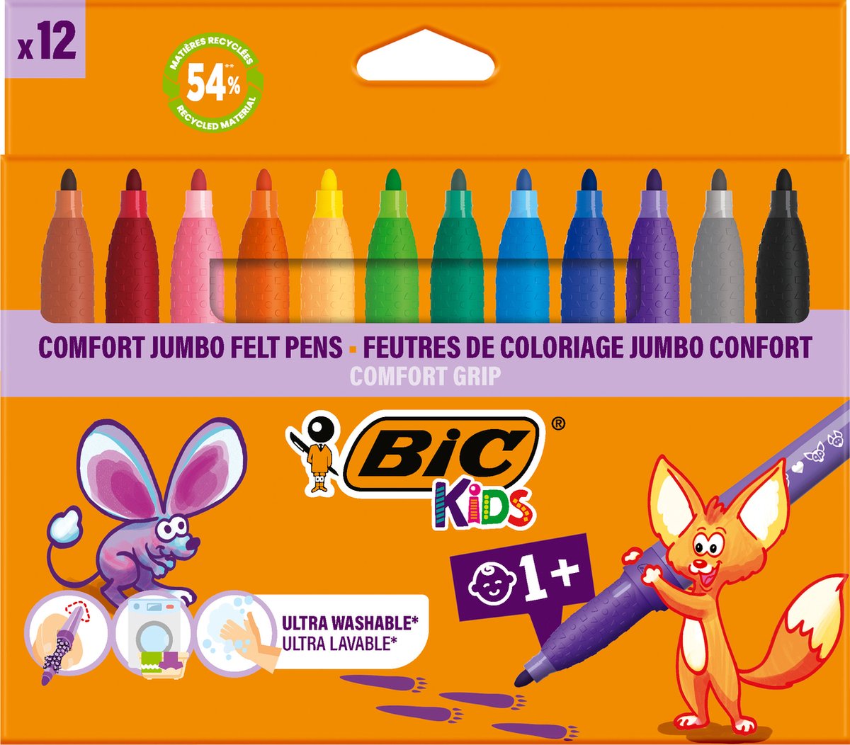 BIC Kids Jumbo viltstiften set 12-delig