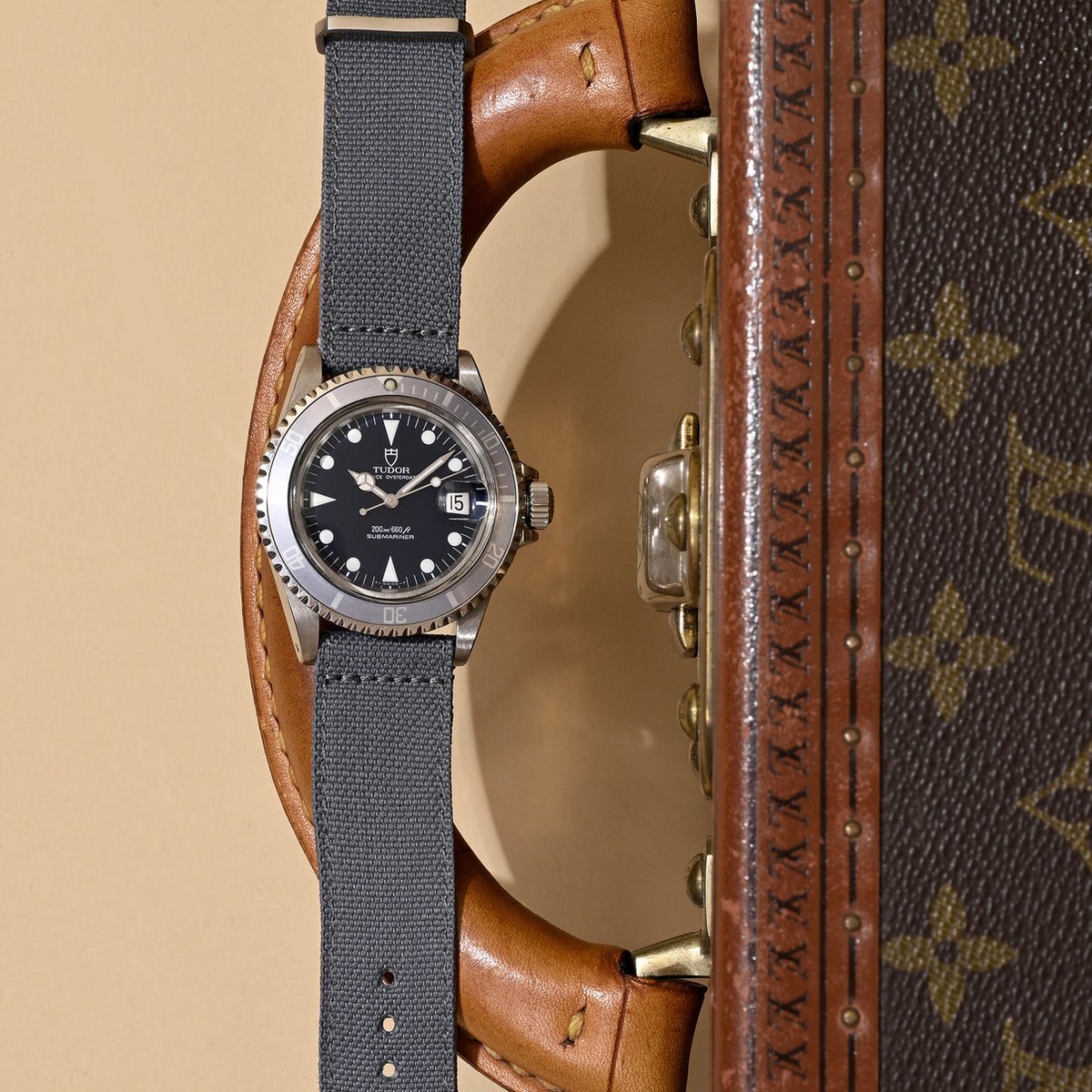 BS Nylon Horlogeband Luxury - Safari Grijs Canvas - 20mm