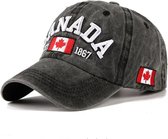 Baseball Cap Canada – Zwart - Stonewashed Denim Pet