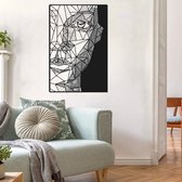 BT Home - Woman Face modern deco muurdecoratie - detailed - Wanddecoratie - Zwart - Houten art - Muurdecoratie - Line art - Wall art - Bohemian - Wandborden - Woonkamer