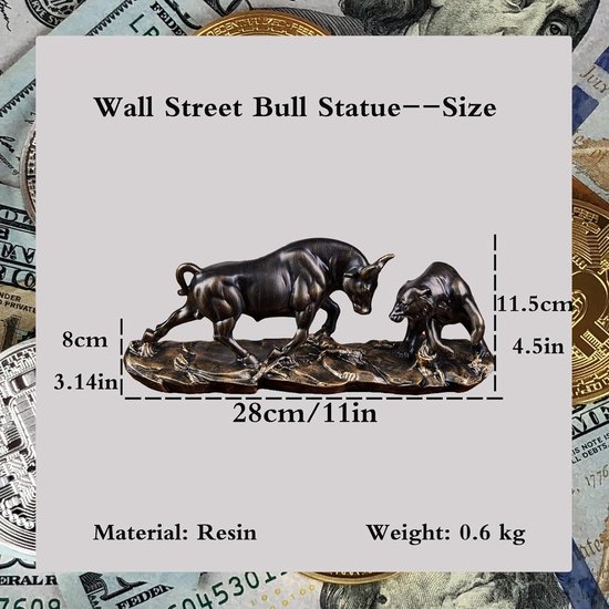 MEPERPER Wall Street Bull en Bear standbeeld, geschenken van effectenmakelaar