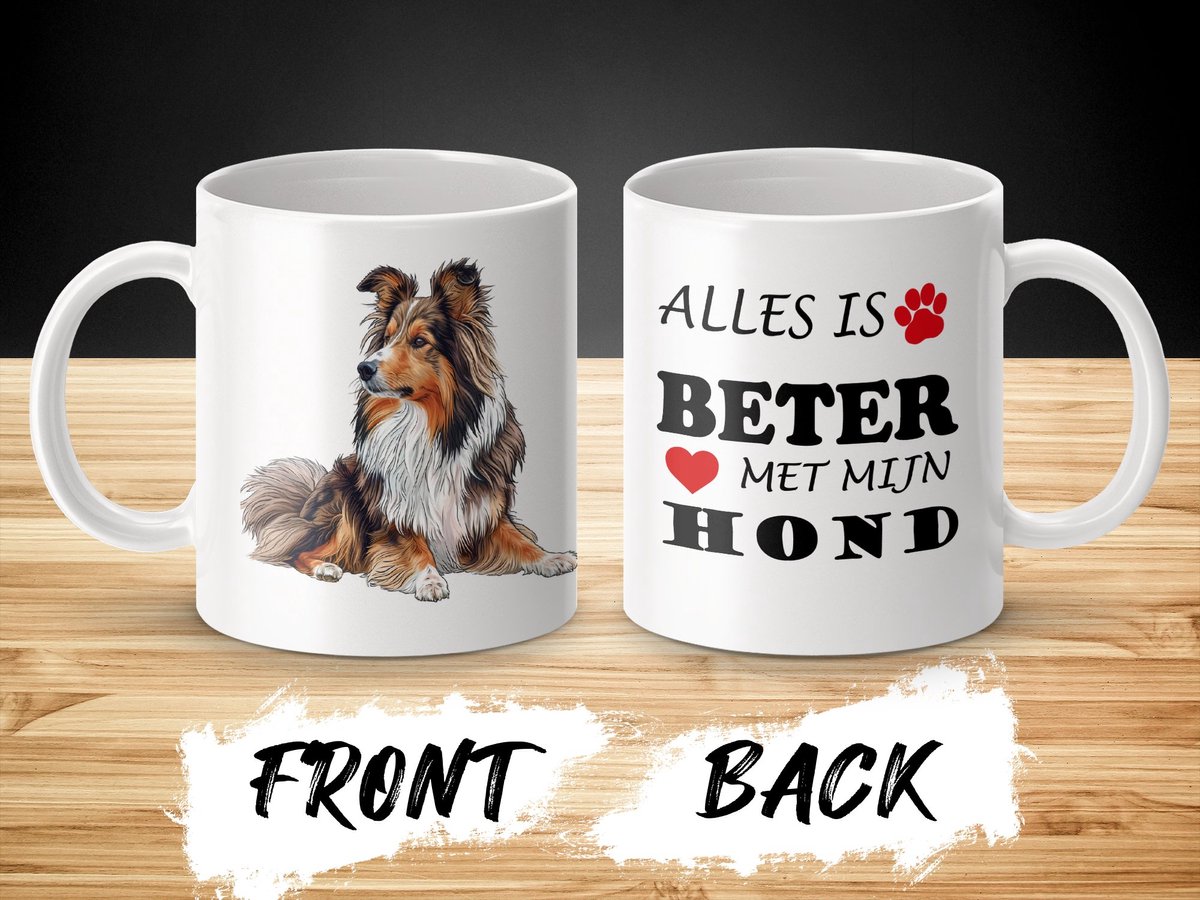 Mok Shetland Sheepdog Alles is beter met mijn hond - dog - doglover