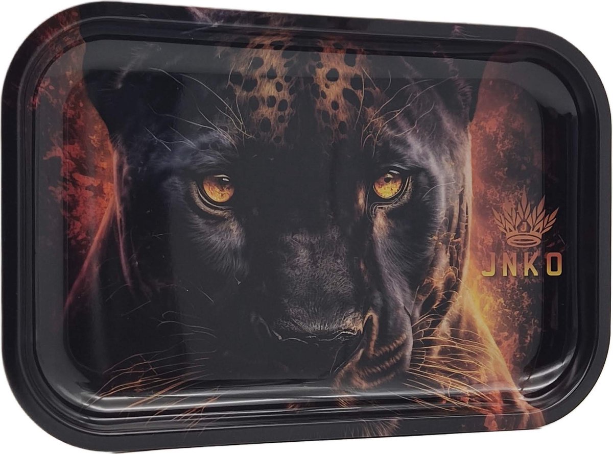 Metalen Luxe Dienblad | 29x19cm | Wilde Dieren Serie | Panter | Decoratief Dienblad | JNKO