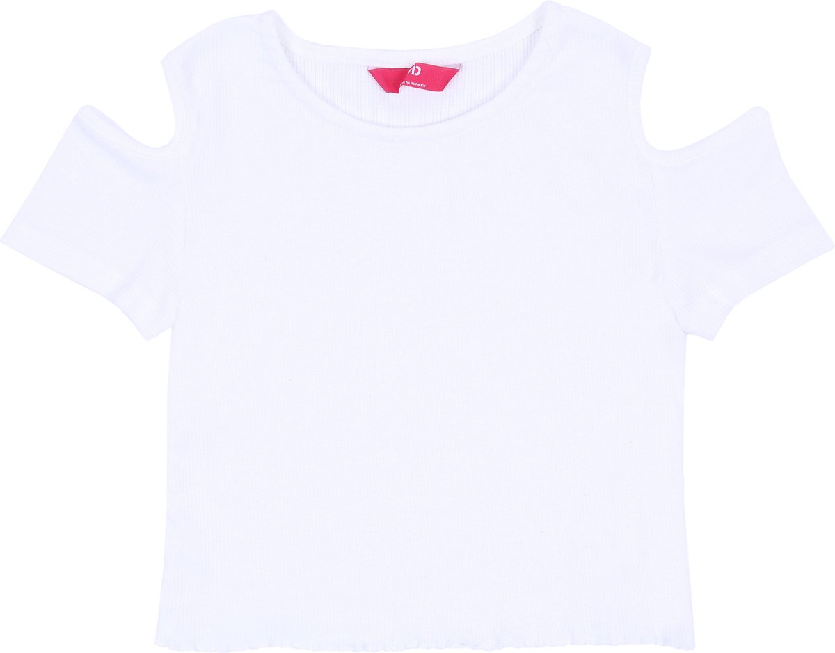 Geribde blouse met splitjes