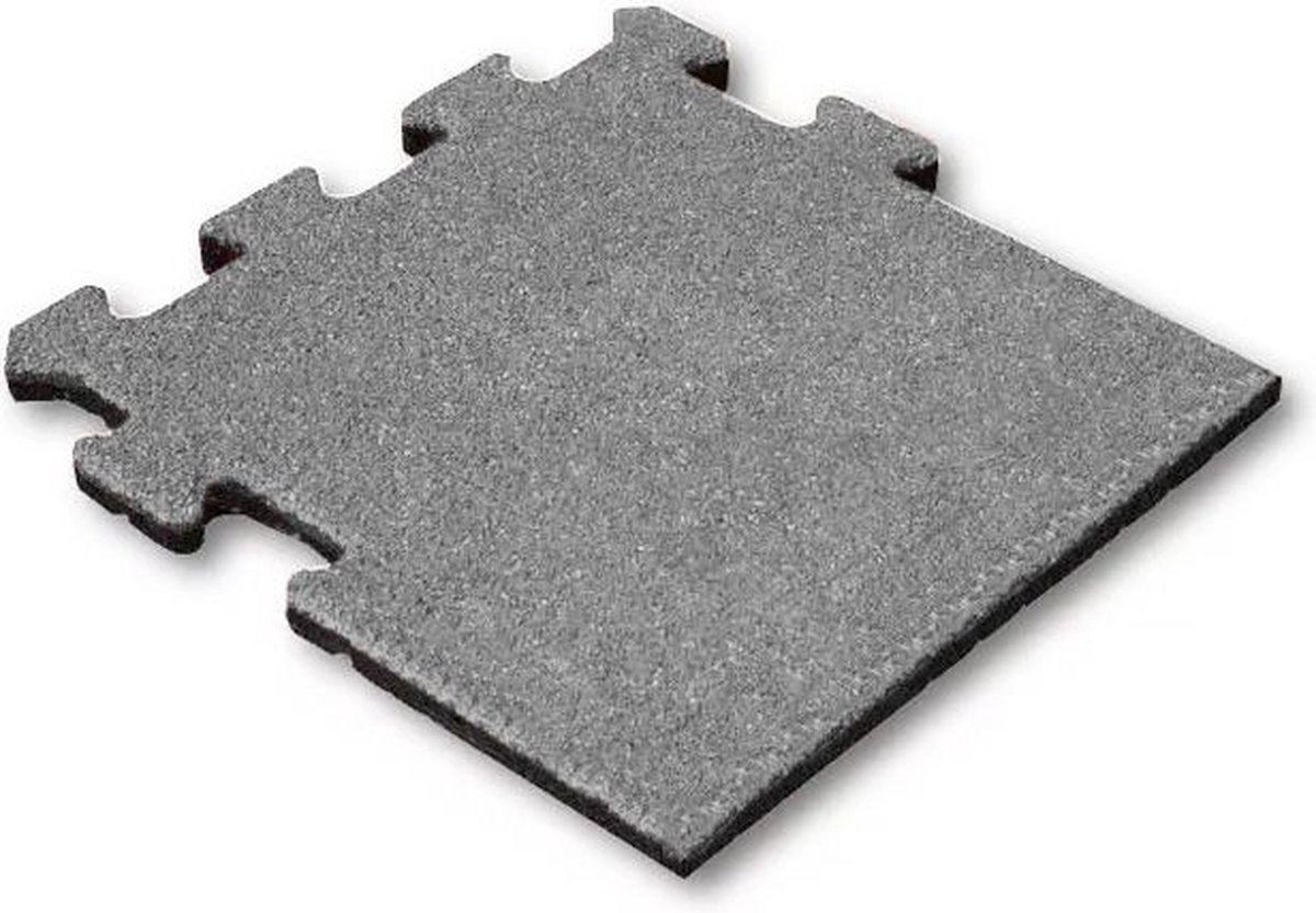 Bol.com Rubber tegel 25 mm - 50 x 50 cm - Grijs - Puzzelsysteem - Zijstuk aanbieding