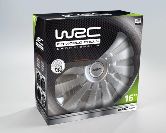 Doos met zilverkleurige WRC wieldoppen "Sepang" 16 inch.