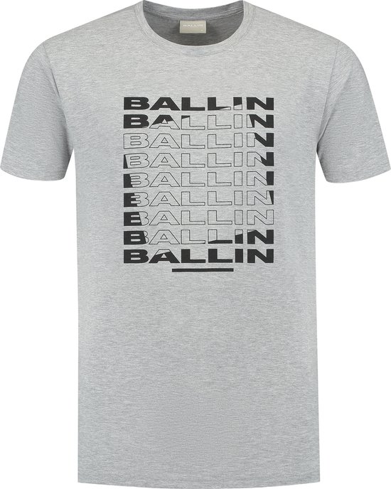 Ballin Amsterdam - Heren Regular fit T-shirts Crewneck SS - Grey - Maat S