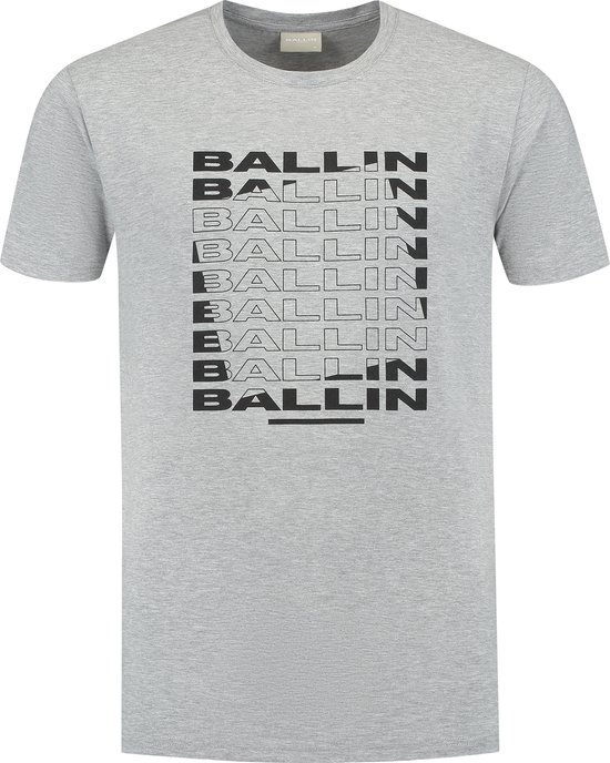 Ballin Amsterdam - Heren Regular fit T-shirts Crewneck SS - Grey - Maat XXL