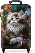 NoBoringSuitcases.com® - Kinderkoffer meisje kitten - Reiskoffer meisjes - 55x35x25