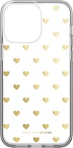 iDeal of Sweden Hoesje Geschikt voor iPhone 14 Pro Max Hoesje - iDeal of Sweden ClearCase Design - Goud / Golden Hearts