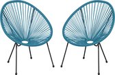 Concept-U - 2 Chaises de jardin bleues ACAPULCO