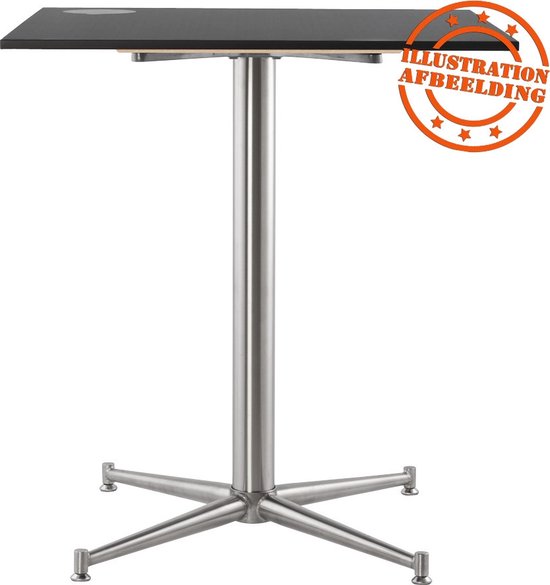 Alterego Zwart, vierkant tafelbad 'PLANO' 60x60cm uit gecompresseerd hars