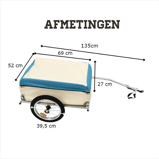 Remorque vélo HOMCOM remorque de transport pour vélo 144L x 59l x 80H cm barre d'attelage universelle acier noir gris - Sport