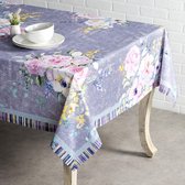 Tafelkleed, 100% katoen, 160 x 220 cm, decoratief, vierkant tafelkleed, wasbaar restauranttafelkleed, Sweet Rose Lavender - Lush Lavender Roses - Lente/Zomer
