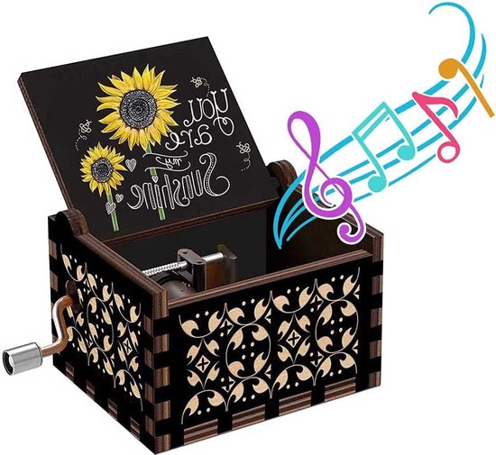DOWO® Boîte à musique Tu es mon rayon de soleil - Cadeau pour mère, épouse, petite amie