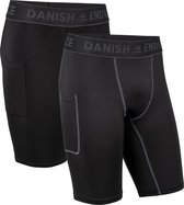 Pantalon de sport DANISH ENDURANCE avec poche pour homme - Short de sport - Course à pied et sport - Lot de 2 - Taille M