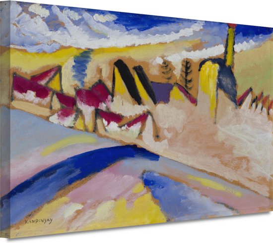 Winter nr. II-studie - Wassily Kandinsky schilderijen - Landschap wanddecoratie - Canvas schilderijen Natuur - Vintage schilderij - Canvas schilderij woonkamer - Kunstwerk 60x40 cm