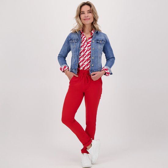 Rode Broek/Pantalon van Je m'appelle - Dames - Travelstof - 6 maten beschikbaar