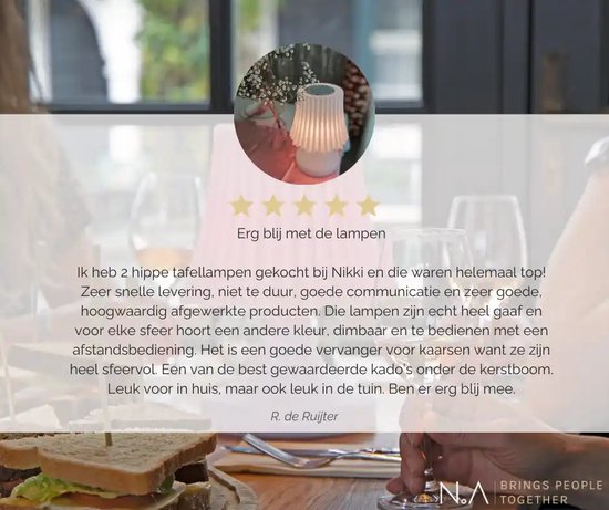 Nikki Amsterdam - The Twilight Tune - Multicolor - Tafellamp - Tuinverlichting - Bluetooth Speaker - Koppelbaar - Multi Sync - Bediening met gratis Nikki App van Nikki Amsterdam — afbeelding 3