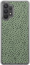 Casimoda® hoesje - Geschikt voor Samsung Galaxy A32 4G - Green Confetti - 2-in-1 case - Schokbestendig - Illustratie - Verhoogde randen - Mint, Transparant