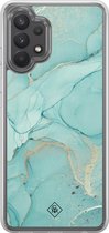 Casimoda® hoesje - Geschikt voor Samsung Galaxy A32 4G - Marmer mint groen - 2-in-1 case - Schokbestendig - Marble design - Verhoogde randen - Mint, Transparant