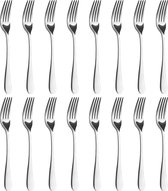 16-delige vorkenset (8,07 inch), ijzerhoudende roestvrijstalen vorkenset, vorken, spiegelgepolijst, zilverwerkvorken voor elke locatie, vaatwasmachinebestendig