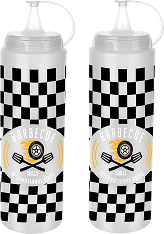 Bouteille doseuse/bouteille souple Concorde Sauce Barbecue - 2x - American Diner - 700 ml/70 cl/ 0 litre - plastique