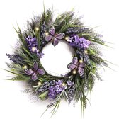 Bloemenkrans Lavendel - 45cm - Kunstmatig - Lente - Deur