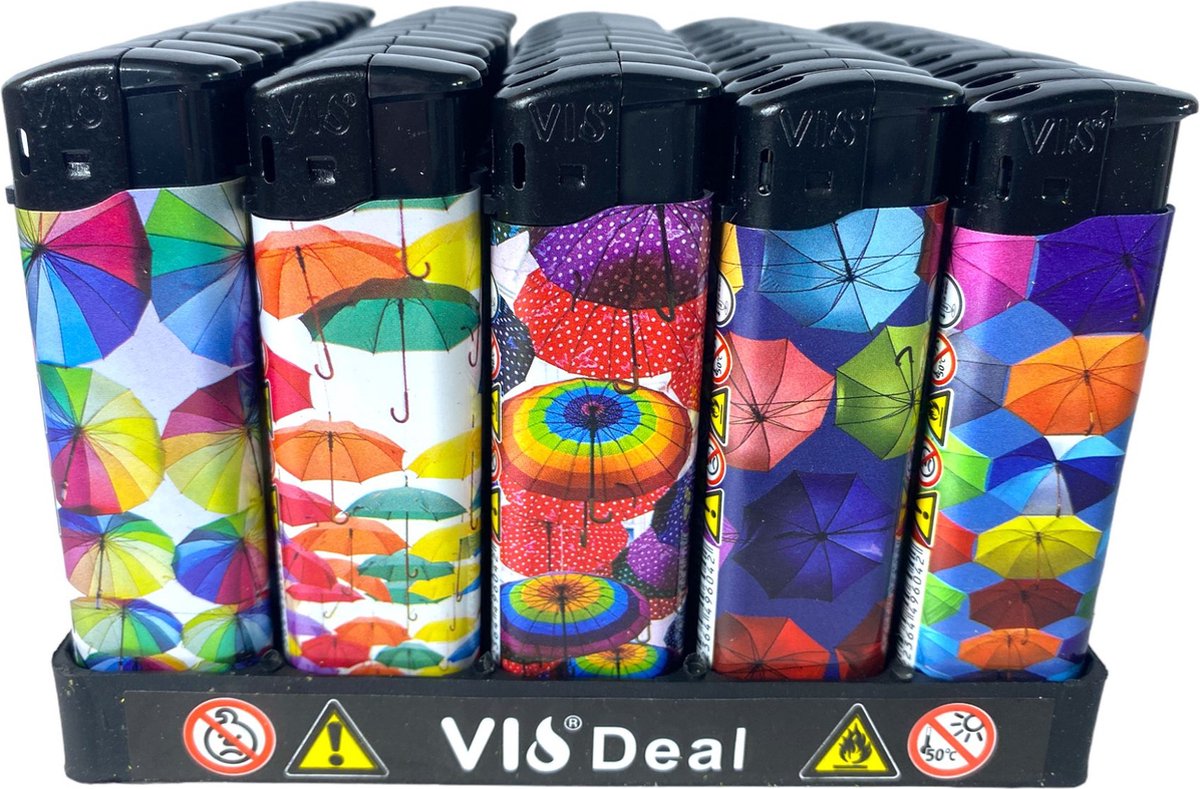 Goedkoopste Aanstekers 50 stuks in tray navulbaar- Klik Unilite aansteker - elektronische VIO deal lighters