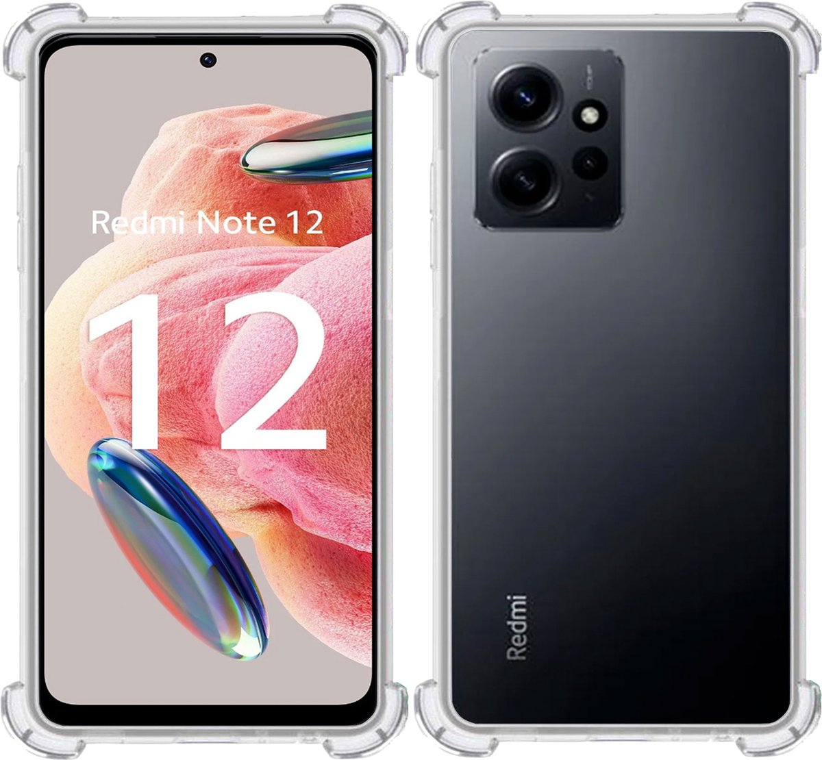 Hoesje geschikt voor Xiaomi Xiaomi Redmi Note 12 – Extreme Shock Case – Cover Transparant