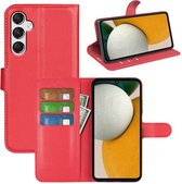 Samsung Galaxy A15 Hoesje - MobyDefend Kunstleren Wallet Book Case (Sluiting Voorkant) - Rood - GSM Hoesje - Telefoonhoesje Geschikt Voor Samsung Galaxy A15