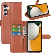 Samsung Galaxy A15 Hoesje - MobyDefend Kunstleren Wallet Book Case (Sluiting Voorkant) - Bruin - GSM Hoesje - Telefoonhoesje Geschikt Voor Samsung Galaxy A15