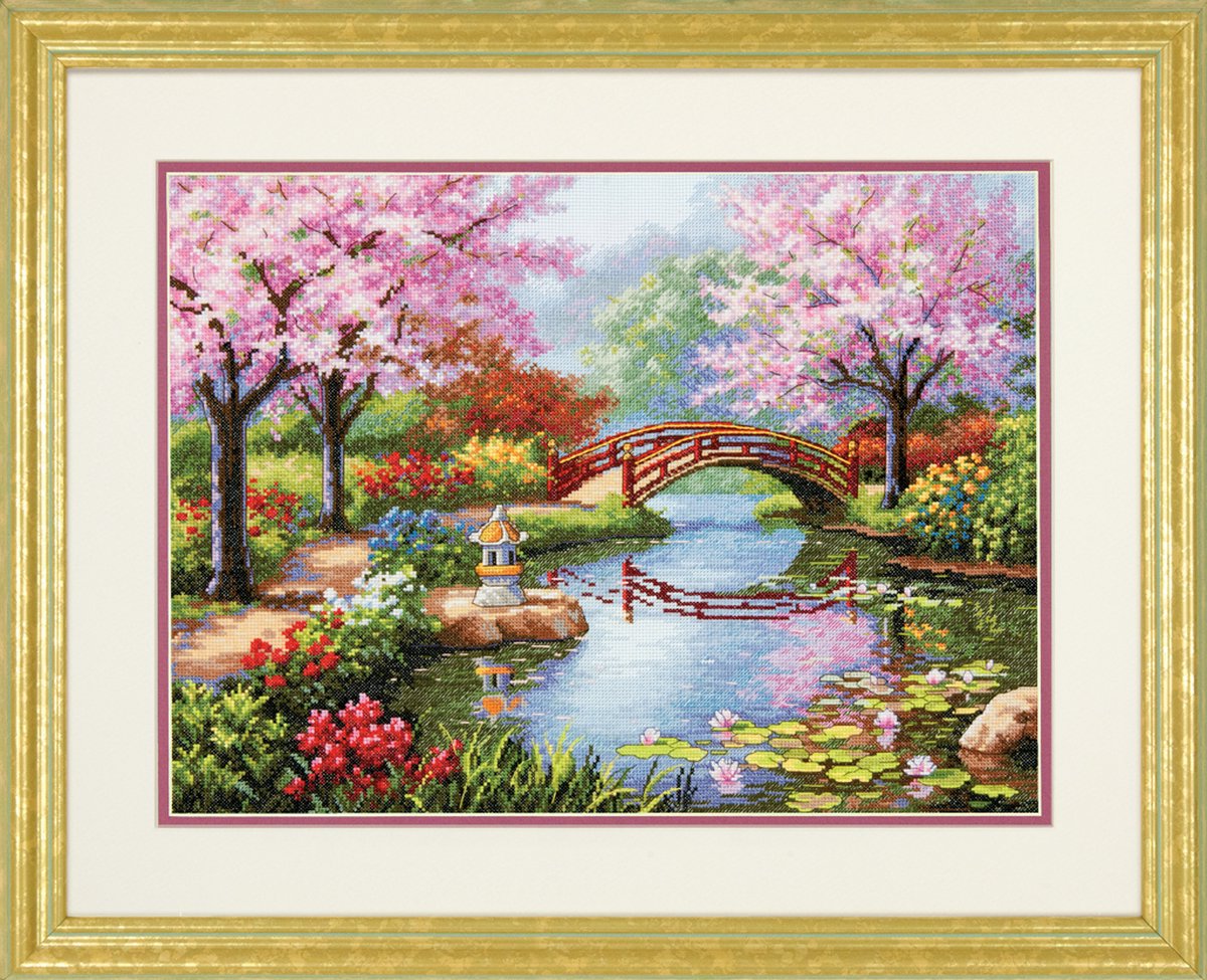 Dimensions borduurpakket Japanse tuin borduren Gold Collection 70-35313