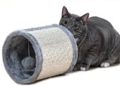 maxxpro Kattentunnel met Bal - Krabton voor Katten - Kattenspeelgoed - Ø 21x19 cm - Grijs
