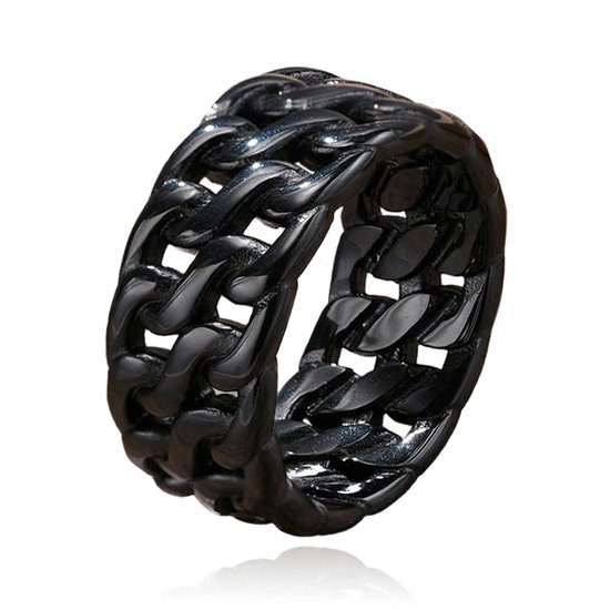 Mendes Heren Ring- Dual Cuban Black-21mm