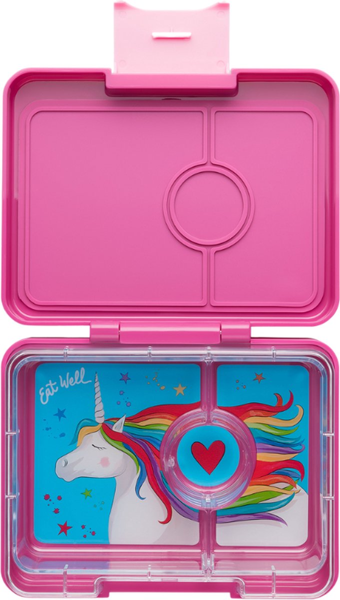 Yumbox Snack - lekvrije Bento box lunchbox - 3 vakken - Malibu Purple / Magical Unicorn tray