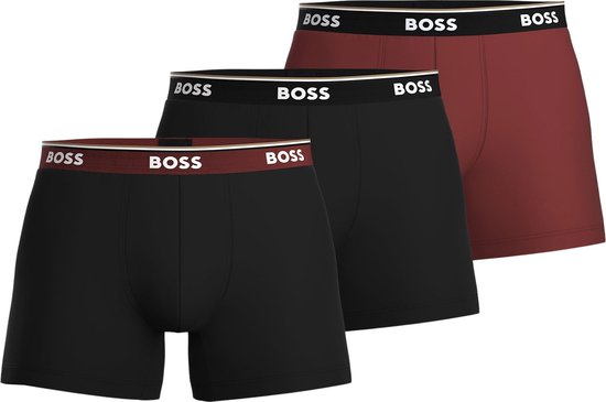 Hugo Boss Boxer BOSS power 3P basique noir & rouge - M