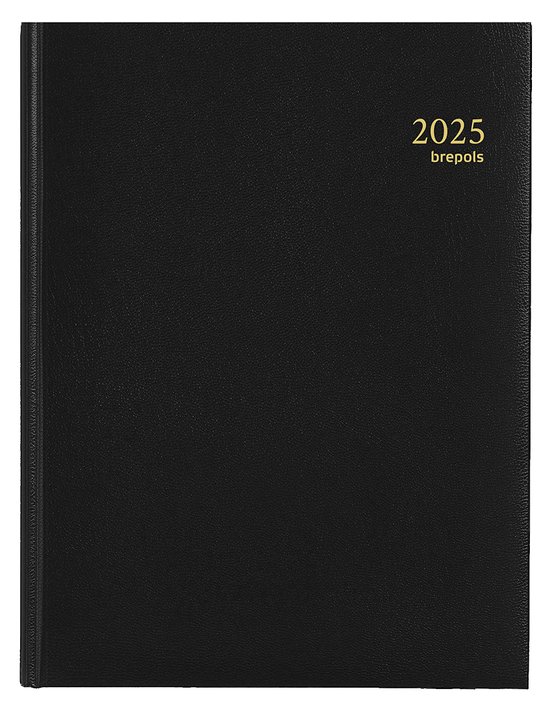 Brepols Bureau-agenda 2025 - TIMING - Lima - Weekoverzicht - 1w/2p - Zwart - 17.2 x 22 cm