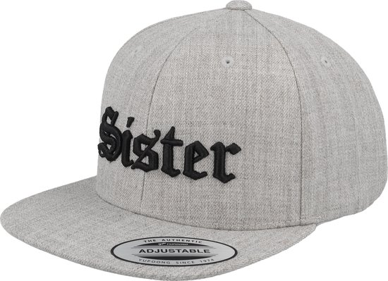 Hatstore- Kids Sister Old English 3d Heather Grey Snapback - Kiddo Cap Cap