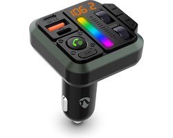 Nedis FM-Audiotransmitter voor Auto - Gefixeerd - Handenvrij bellen / Luidsprekerfunctie - 1.00 " - Amber-Scherm - Bluetooth - PD 18 W / PD 20 W - Snelladen - Bass boost - Google Assistant / Siri - Zwart