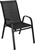 Chaise de jardin Springos | Chaises de jardin | Chaise de jardin Extérieur | Acier & Textilène | 130 kg | Gris