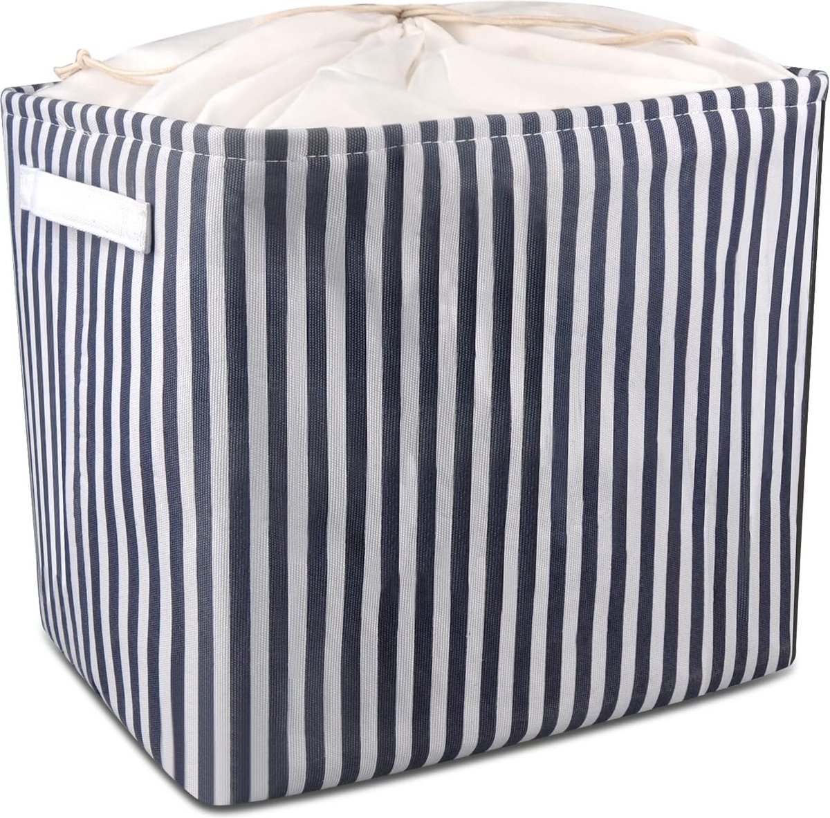 Goedkoopste Opvouwbare wasmand, katoen en linnen, 43L grote wasmand, waterdicht met handvat en trekkoordsluiting, wasmand voor opslag, kleding, speelgoed in de slaapkamer, 40 x 30 x 36 cm