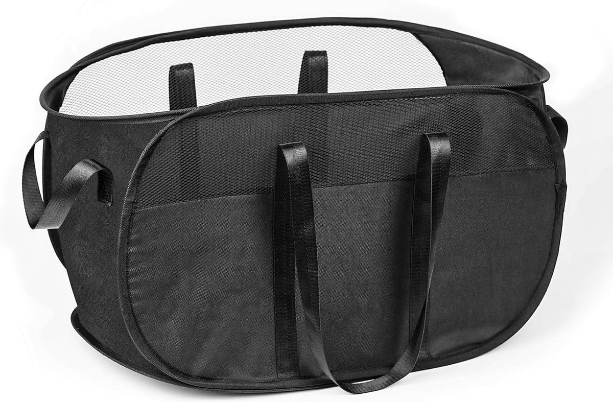 Goedkoopste Wasmand, opvouwbaar, opvouwbare wasmand, pop-up wasmand voor badkamer, slaapkamer, bijkeuken, kinderkamer, hotel en reizen, zwart