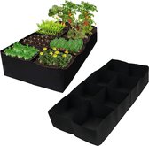 Plantenzak met 8 vakken, aardappelplantenzak voor groenten, plantenzak voor tomaten, bloempot, stof voor aardappelen, ideaal voor groenteplanten, 120 x 60 x 30 cm