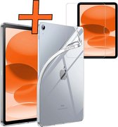 Hoesje Geschikt voor iPad 2022 Tablet Hoes Siliconen Case Met Screenprotector - Shockproof Back Cover Geschikt voor iPad 10 - Transparant