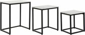 Set van 3 tafels DKD Home Decor Wit Zwart 50 x 35 x 60,5 cm