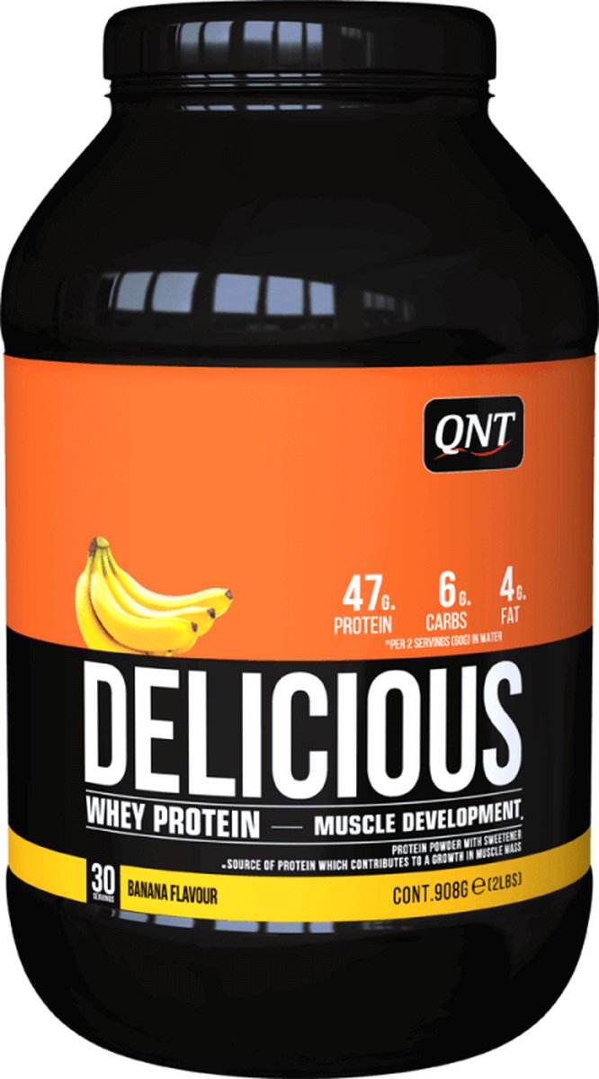Goedkoopste QNT|Delicious Whey Protein 908 g - Banaan
