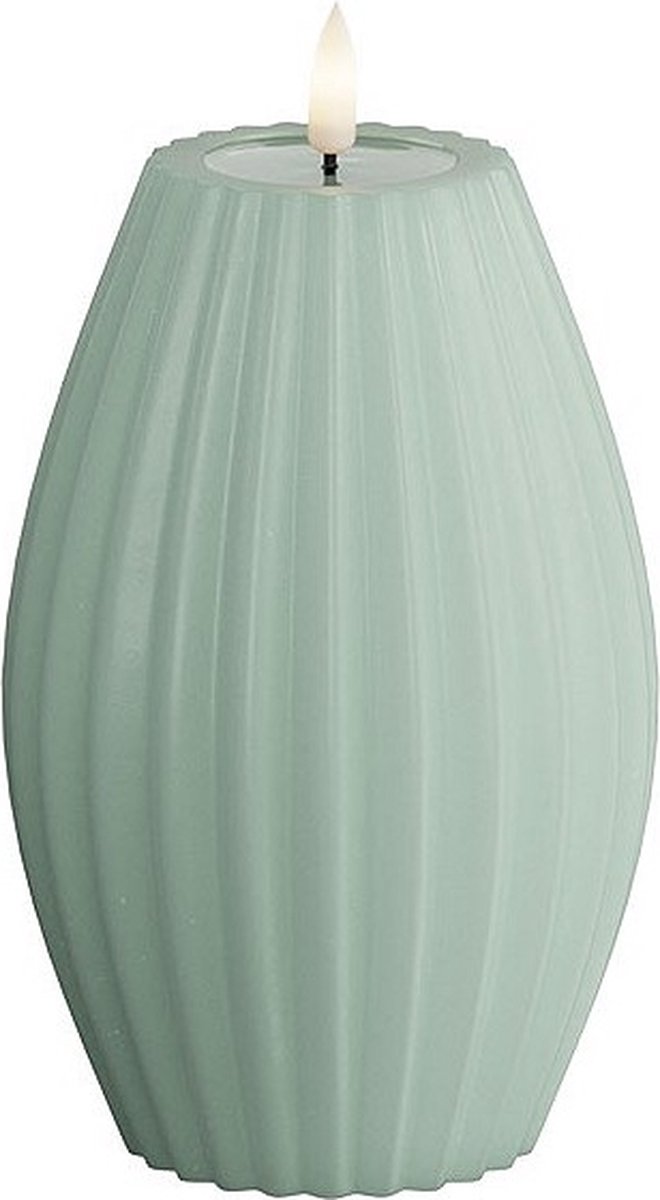 Deluxe Homeart Led Kaars Salvie Green Stripe 10 x 15 cm Groen